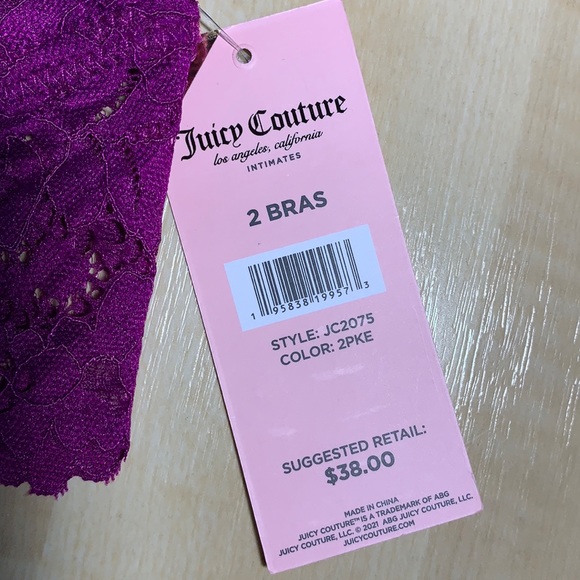 JUICY COUTURE Sexy Lace and Logo Bralettes 2 pack - Picture 8 of 8